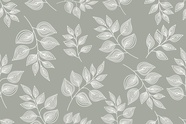 Fond abstrait floral sans couture blanc sur gris