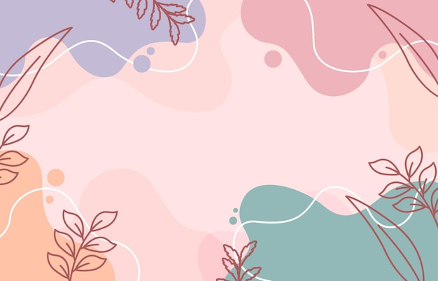 Vecteur fond abstrait fluide floral pastel coloré esthétique