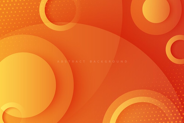 Fond Abstrait Gradation Orange Motif D'ombrage De Cercle Transparent Réaliste Et Taches Modernes