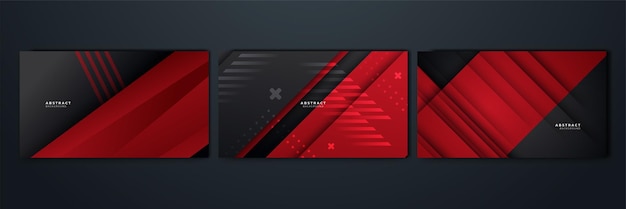 Fond abstrait noir et rouge moderne fond abstrait avec couleur de contraste moderne pour la conception de présentation flyer médias sociaux web tech bannière modèle de conception graphique vectoriel modèle web