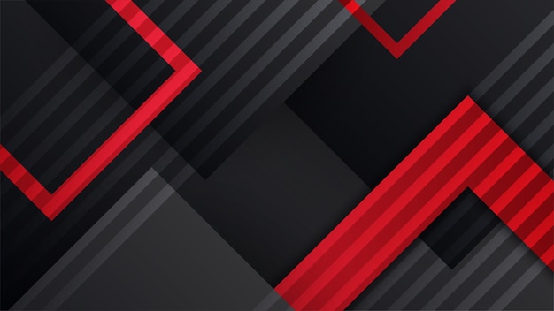 Fond abstrait noir et rouge moderne fond abstrait avec couleur de contraste moderne pour la conception de présentation flyer médias sociaux web tech bannière modèle de conception graphique vectoriel modèle web
