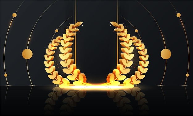 Fond Abstrait De Récompense D'or Avec Des Rayons Lumineux