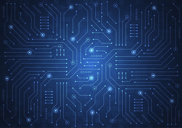 Fond abstrait avec texture de circuit imprimé technologique Illustration de la carte mère électronique