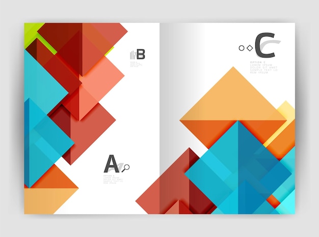 Fond abstrait avec triangles de couleur rapport annuel impression toile de fond conception vectorielle pour les options de numéro de diagramme de mise en page de flux de travail ou la conception Web