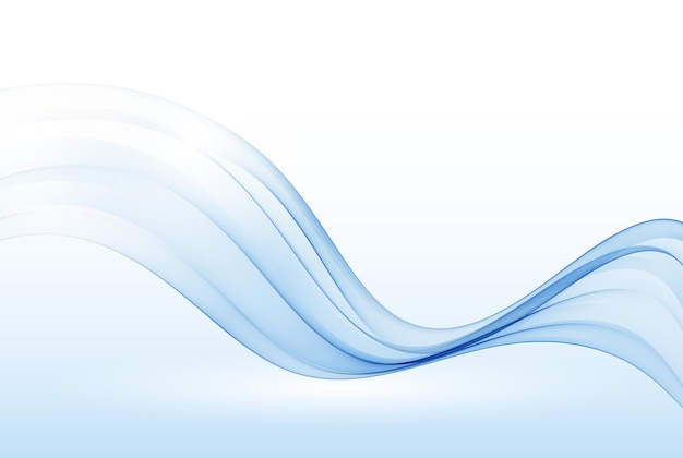 Fond abstrait vague bleue Lignes ondulées transparentes