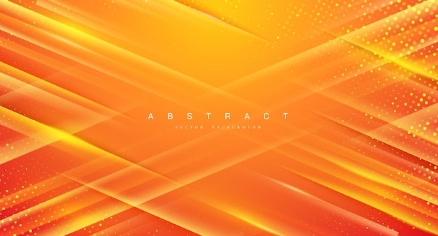 Vecteur fond abstrait vectoriel orange avec des lignes de texture brillantes et des points de demi-teintes abstraits