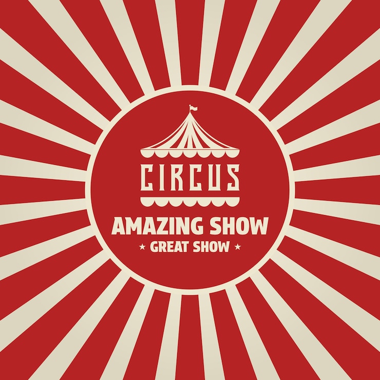 Vecteur fond affiche festival cirque avec tente de curcues