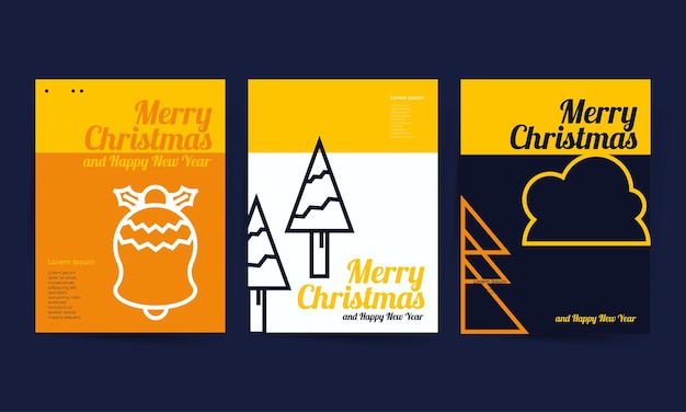 Fond d'affiche d'invitation de fête de noël dans un style plat branché