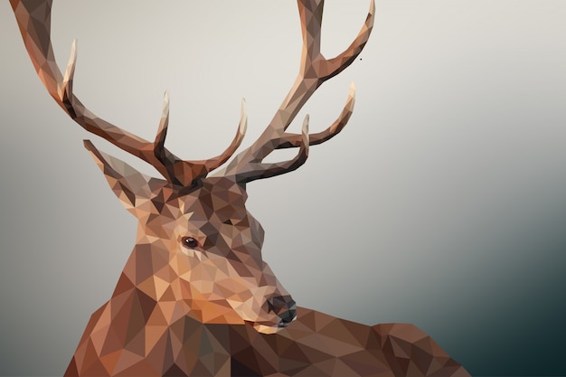 Fond Animal Polygonal Géométrique De Cerf