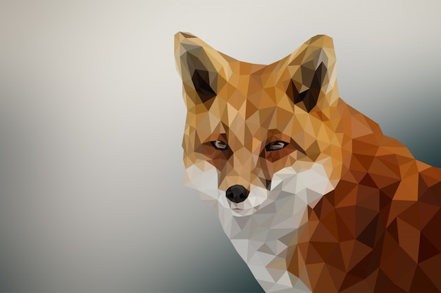 Fond D'animal En Renard Géométrique Polygonal