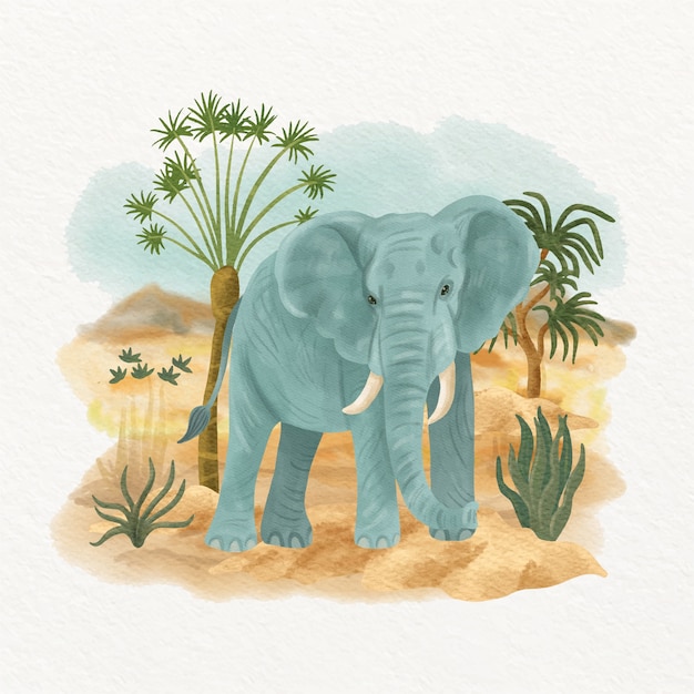 Fond d'animaux sauvages aquarelle