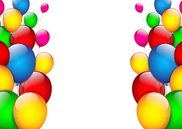 Fond d'anniversaire avec des ballons de couleur
