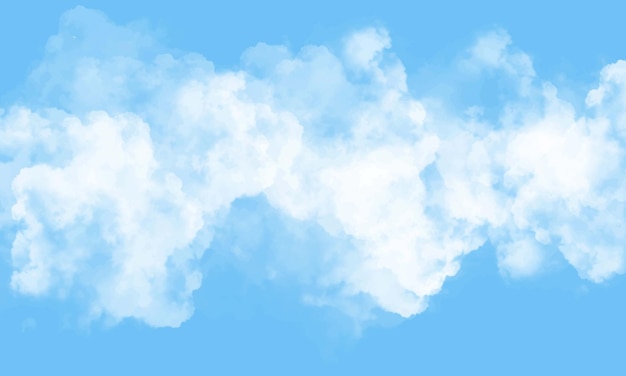 Fond aquarelle bleu ciel et nuages