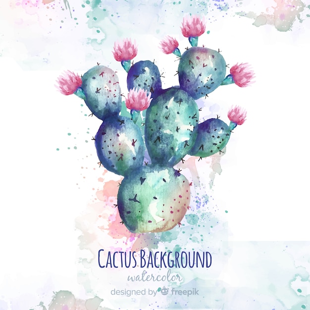 Fond Aquarelle De Cactus