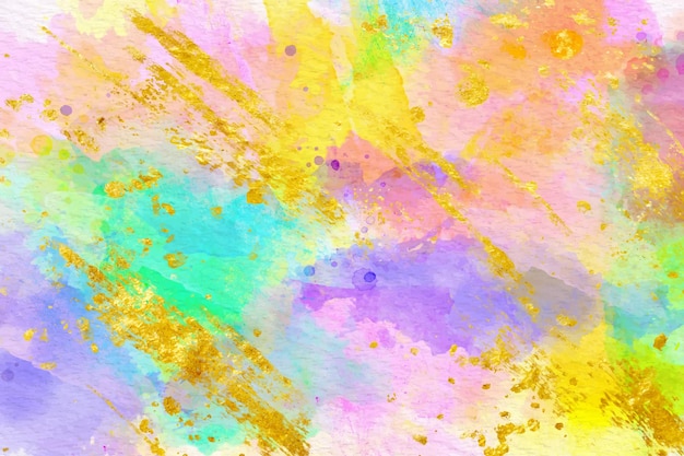 Fond Aquarelle Avec Feuille D'or