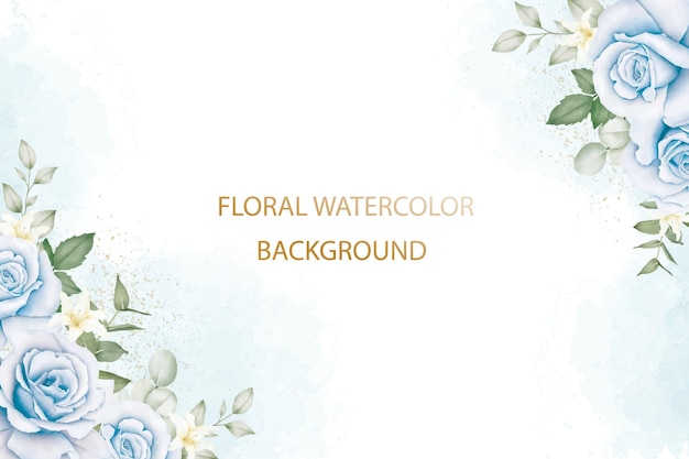 Fond Aquarelle Floral Bleu Marine