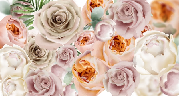 Fond aquarelle de roses