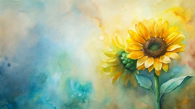 Vecteur un fond d'aquarelle vibrant de fleurs de tournesol