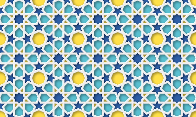Fond Arabe 3d. Motif Géométrique Islamique Dans Un Style Traditionnel, Ornement Musulman. Illustration.
