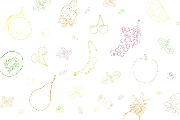 Fond d'art de croquis d'illustration de fruits