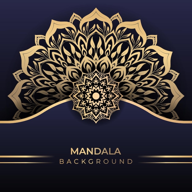 Fond D'art De Mandala Islamique De Luxe Dans Le Style De Couleur Or