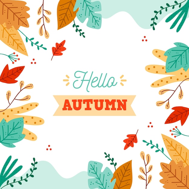 Fond d'automne dessiné à la main