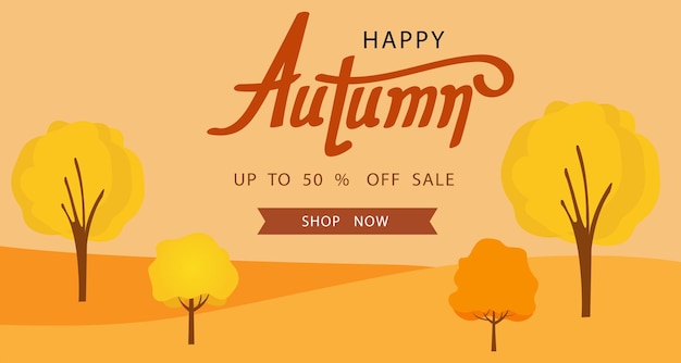 Vecteur fond d'automne avec des feuilles pour faire du shopping