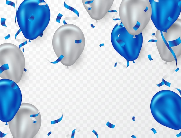 Fond de ballon d'hélium bleu et blanc pour la fête