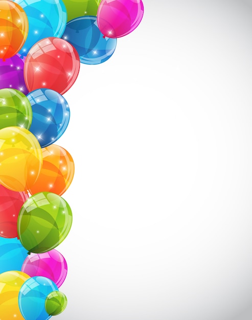 Vecteur fond de ballons brillants de couleur