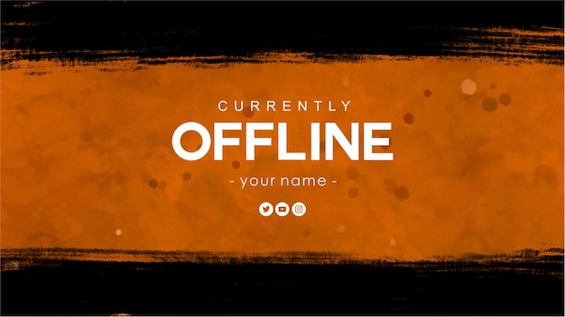 Vecteur fond de bannière actuellement twitch avec splash abstrait