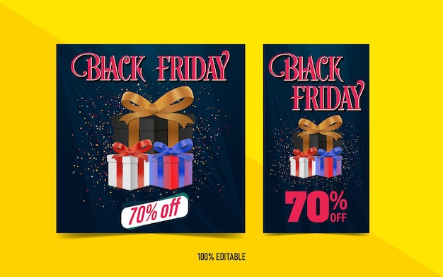 Fond de bannière Black Friday avec modèle de super vente modifiable