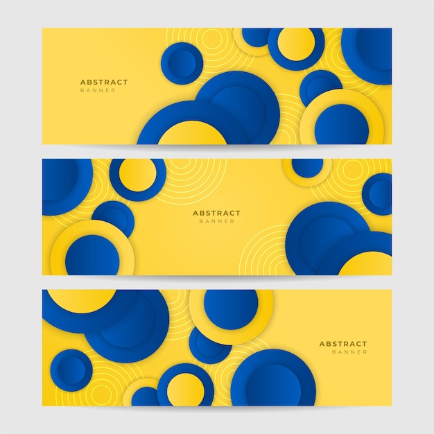 Fond de bannière bleu avec composition de couleur orange et jaune dans l'abstrait Vector abstract graphic design banner background template illustration
