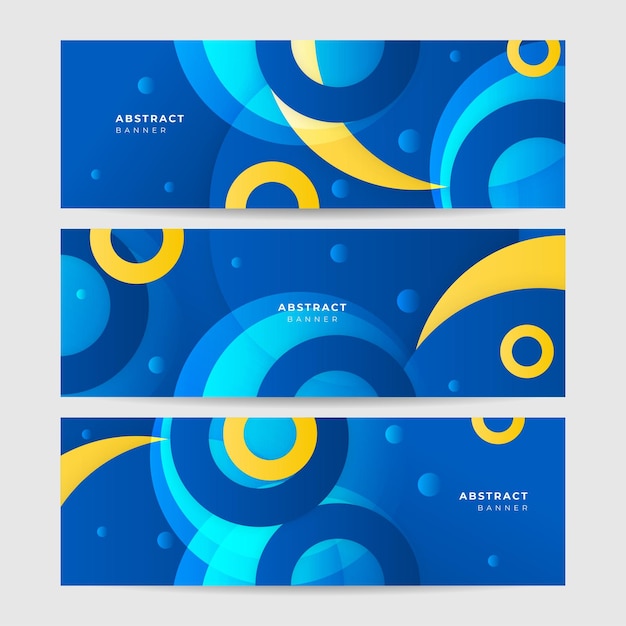 Fond de bannière bleu avec composition de couleur orange et jaune dans l'abstrait Vector abstract graphic design banner background template illustration