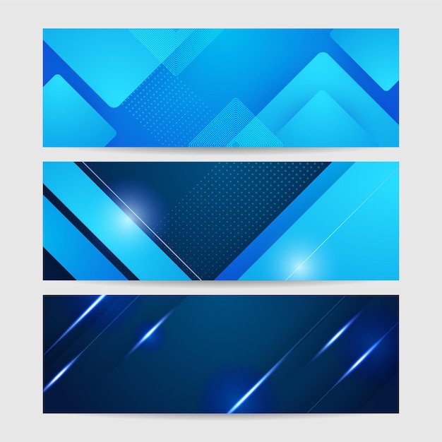 Fond de bannière bleue à dégradation abstraite moderne Vector modèle de bannière de conception graphique abstraite présentation de modèle Web de fond