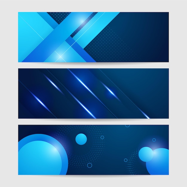 Fond de bannière bleue à dégradation abstraite moderne Vector modèle de bannière de conception graphique abstraite présentation de modèle Web de fond