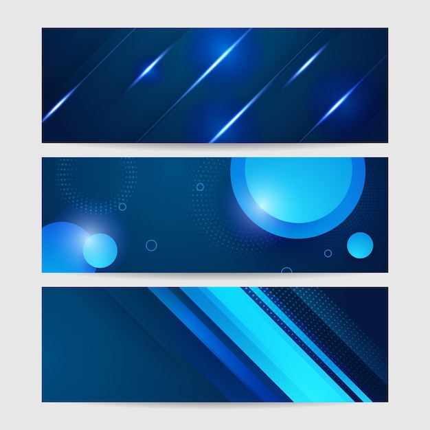 Fond de bannière bleue à dégradation abstraite moderne Vector modèle de bannière de conception graphique abstraite présentation de modèle Web de fond