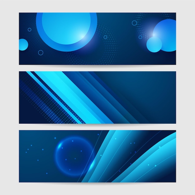 Fond de bannière bleue à dégradation abstraite moderne Vector modèle de bannière de conception graphique abstraite présentation de modèle Web de fond
