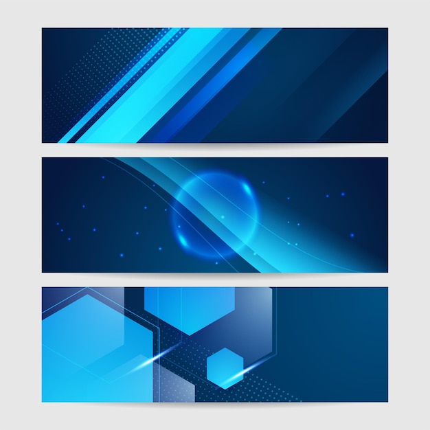 Fond de bannière bleue à dégradation abstraite moderne Vector modèle de bannière de conception graphique abstraite présentation de modèle Web de fond