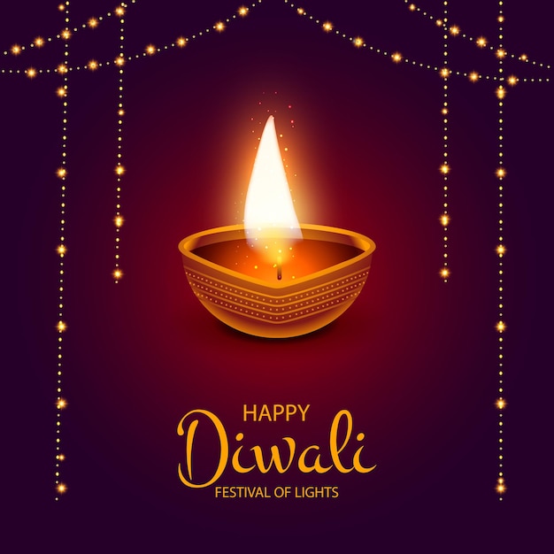 Vecteur fond de bannière de carte festival joyeux diwali