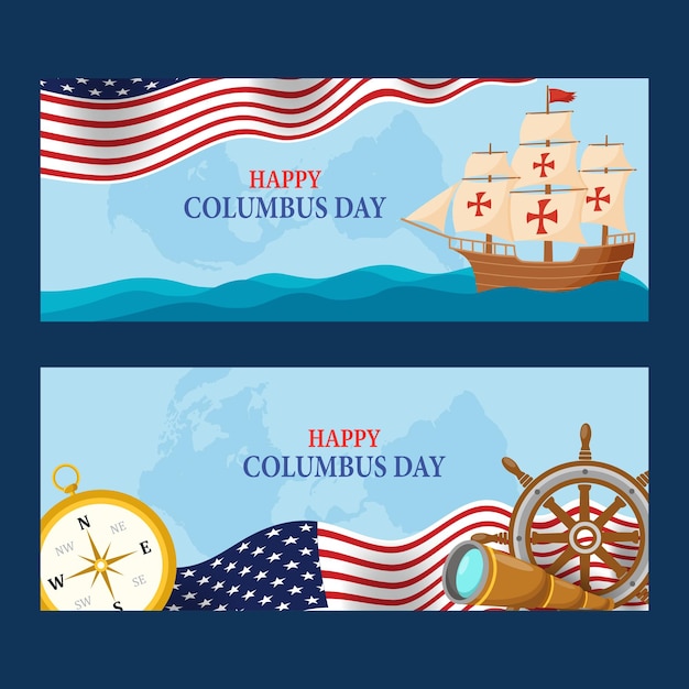 Fond de bannière joyeux jour de Colomb