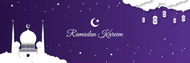 Fond de bannière Ramadan kareem eid