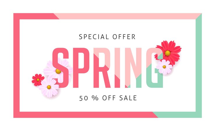Vecteur fond de bannière de vente de printemps avec fleur.