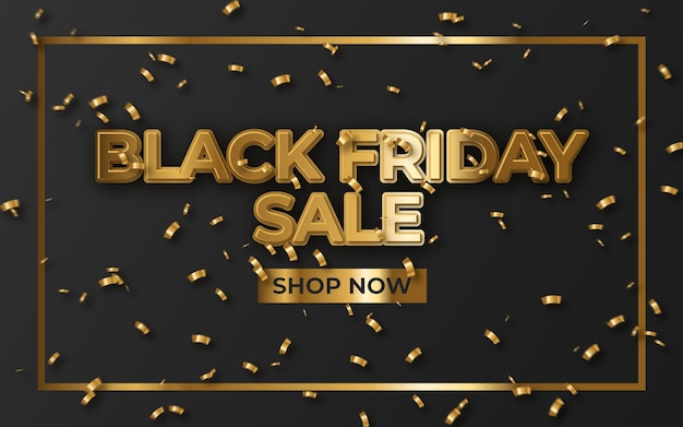 Fond de bannière de vente vendredi noir doré élégant