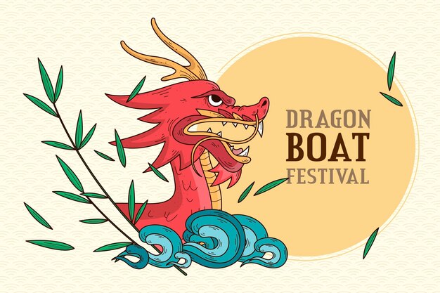 Fond De Bateau Dragon Dessiné à La Main