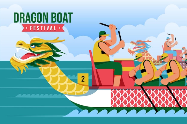Fond de bateau dragon plat