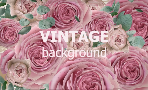 Fond De Beauté Vintage Avec Des Roses