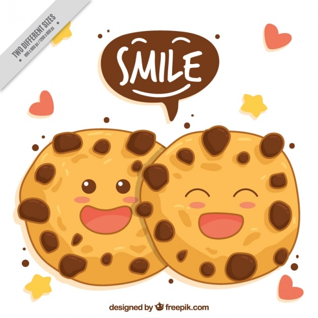 Fond De Biscuits Sourire Dessiné à La Main