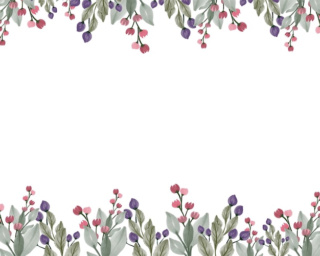 fond blanc avec arrangement de fleurs sauvages en couleur