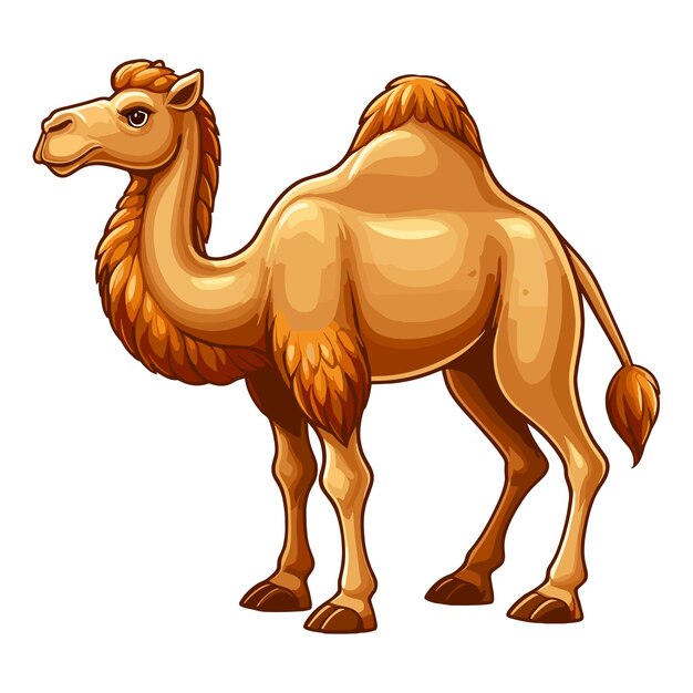 Vecteur le fond blanc du dessin animé camel vector style