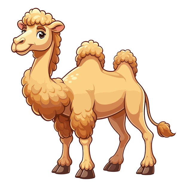 Vecteur le fond blanc du dessin animé camel vector style